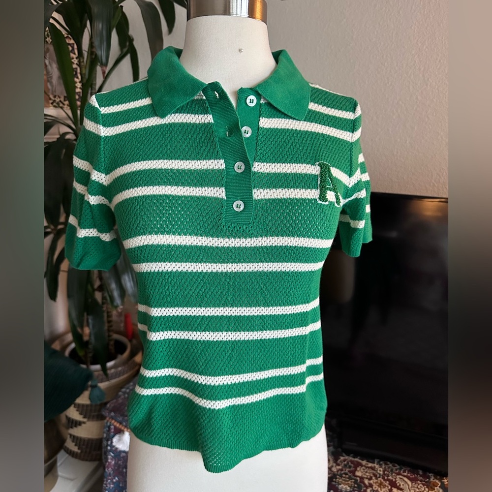 Zara open knit preppy polo SZ XS NWT - Picture 1 of 7